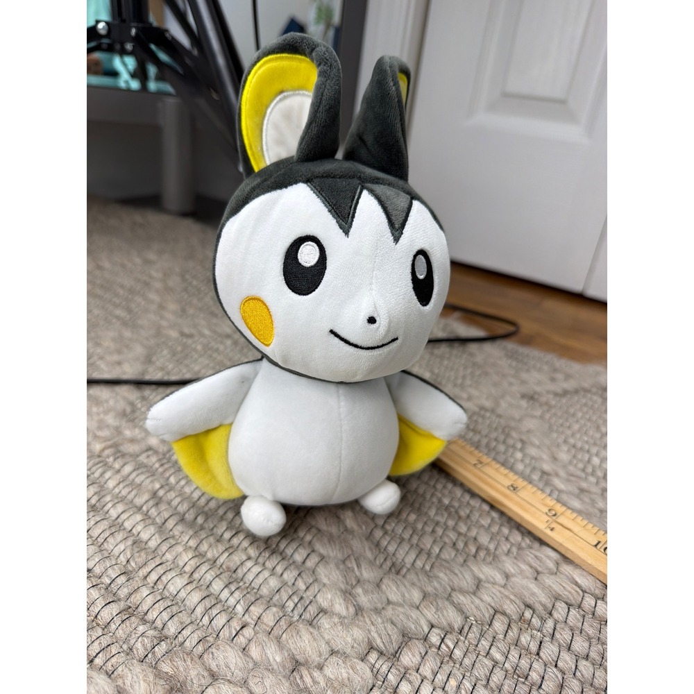 Pokemon Emolga Plush Toy Unisex 9 Inch 2023 Jazwares Black White Yellow PKW3087